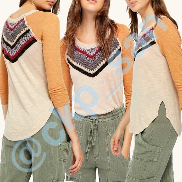 Free People Spring Bound Long Sleeve Top Sz XL - Picture 3 of 10